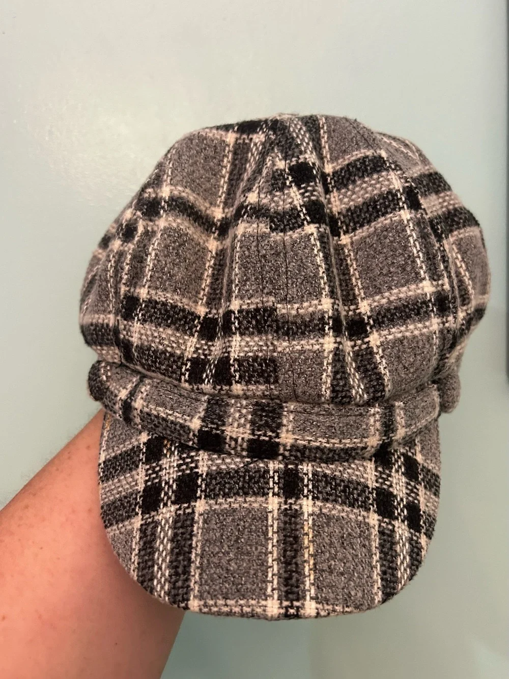 Women's Cadet Cap Newsboy Plaid Hat Lined by D&Y